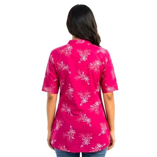 12 -C DeSorra Floral Cotton Office Wear Top - Image 3