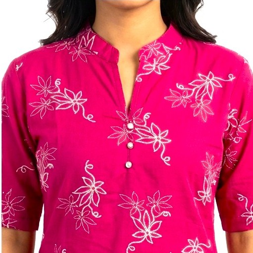 12 -D DeSorra Floral Cotton Office Wear Top - Image 2
