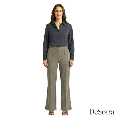 DeSorra Cotton Wide Bottom Formal Trouser for Women