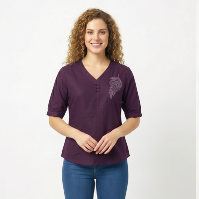 DeSorra Luxe Pearl Handwork Top