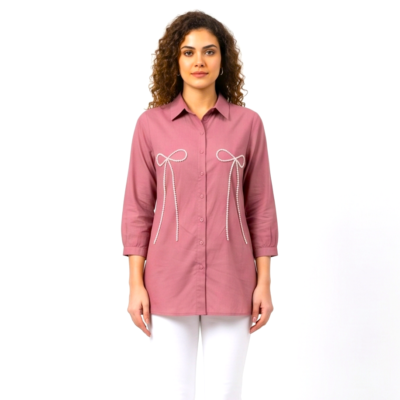 DeSorra Minimal Pink Dori Work Premium Shirt
