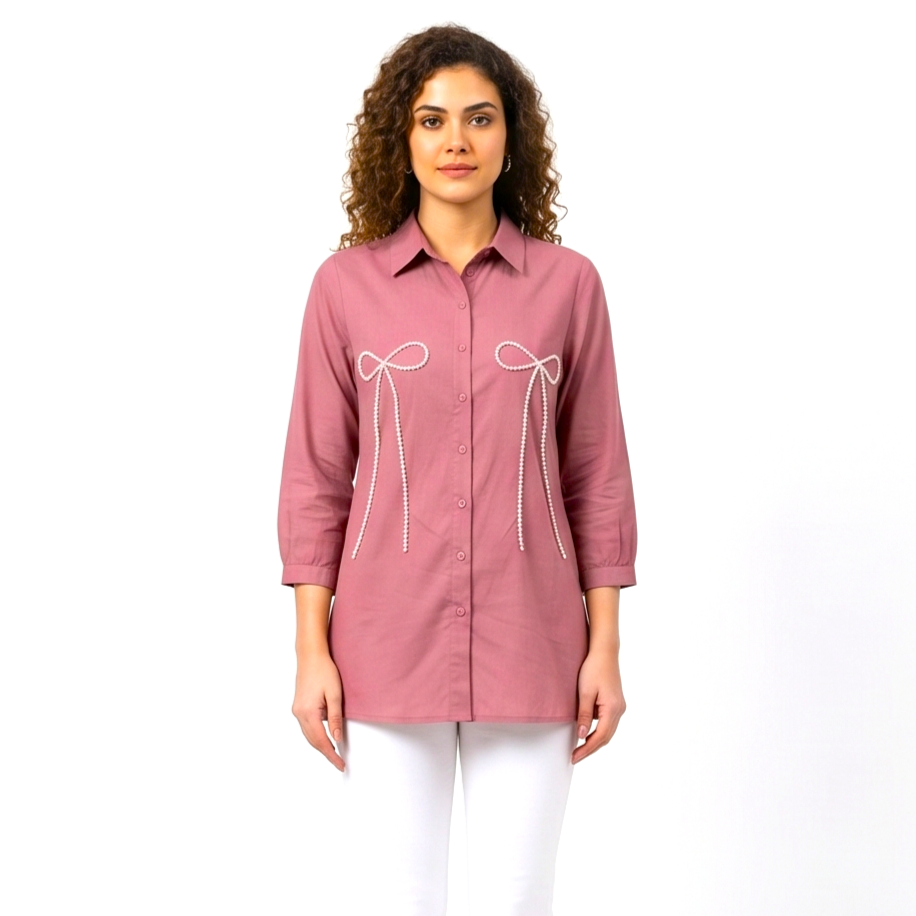 7 A DeSorra Minimal Pink Dori Work Premium Shirt