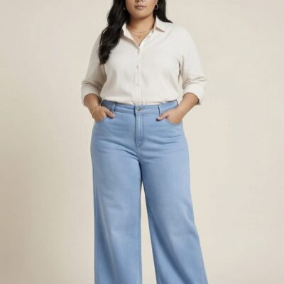 DeSorra Premium Stretchable Plus Size Wide Leg Jeans for Women
