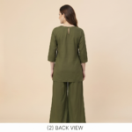 DeSorra Premium Olive Green Designer Embroidery Co-Ord - Image 5