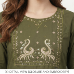 DeSorra Premium Olive Green Designer Embroidery Co-Ord - Image 4