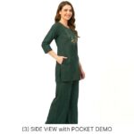 DeSorra Premium Green Designer Embroidery Co-Ord - Image 3