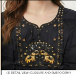 DeSorra Premium Black Designer Embroidery Co-Ord - Image 4