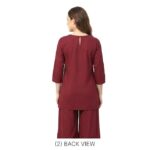 DeSorra Premium Maroon Designer Embroidery Co-Ord - Image 2
