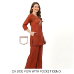 DeSorra Premium Orange Designer Embroidery Co-Ord - Image 6