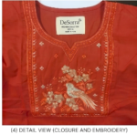DeSorra Premium Orange Designer Embroidery Co-Ord - Image 5