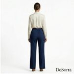 DeSorra Premium Navy Blue Formal Trouser for Women – Elegant Office Wear - Image 2