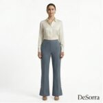 DeSorra Elegant Office Essential High-GSM Cotton Women’s Formal Pant