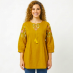 DeSorra Luxury Dhabu Cotton Ethnic Tunic for Women