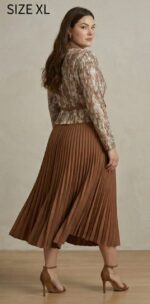 Signature Brown Midi Dress by DeSorra | Stretchable & Wrinkle-Free - Image 4