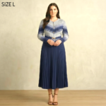 Signature Blue Midi Dress by DeSorra | Stretchable & Wrinkle-Free - Image 3