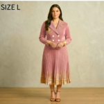 Signature Pink Midi Dress by DeSorra | Stretchable & Wrinkle-Free - Image 4