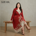 Signature Red Midi Dress by DeSorra | Stretchable & Wrinkle-Free - Image 4
